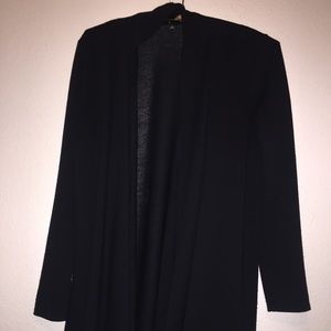 NEW Womens GNW Black S Cascading Open Cardigan Top